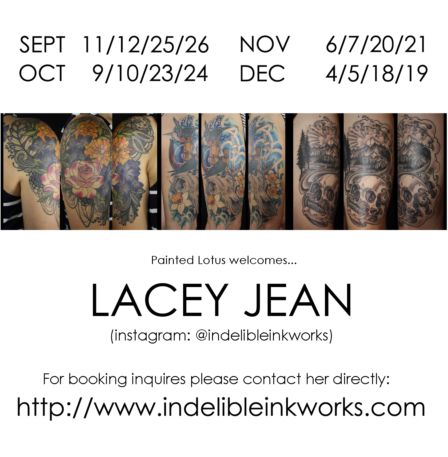 lacey guest spot Painted Lotus Tattoo award winning & experienced custom tattooing since